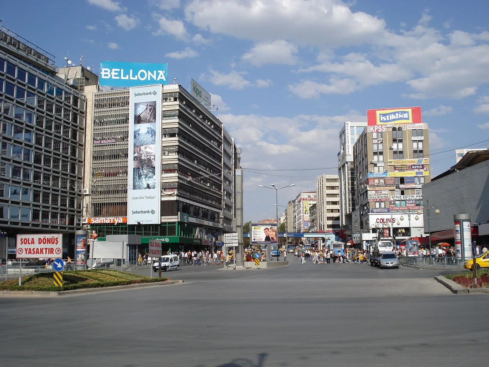 Traffic and buildings in Kizilay Square in Ankara