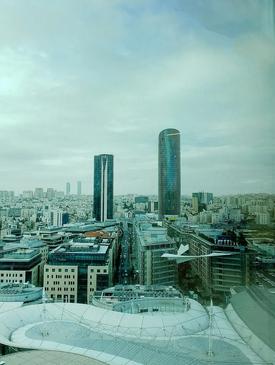 Buildings along Abdali Boulevard in Amman