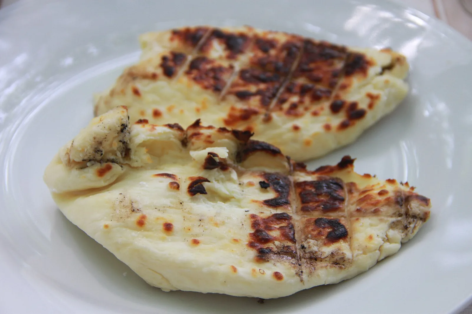 Grilled halloumi cheese served in Cyprus