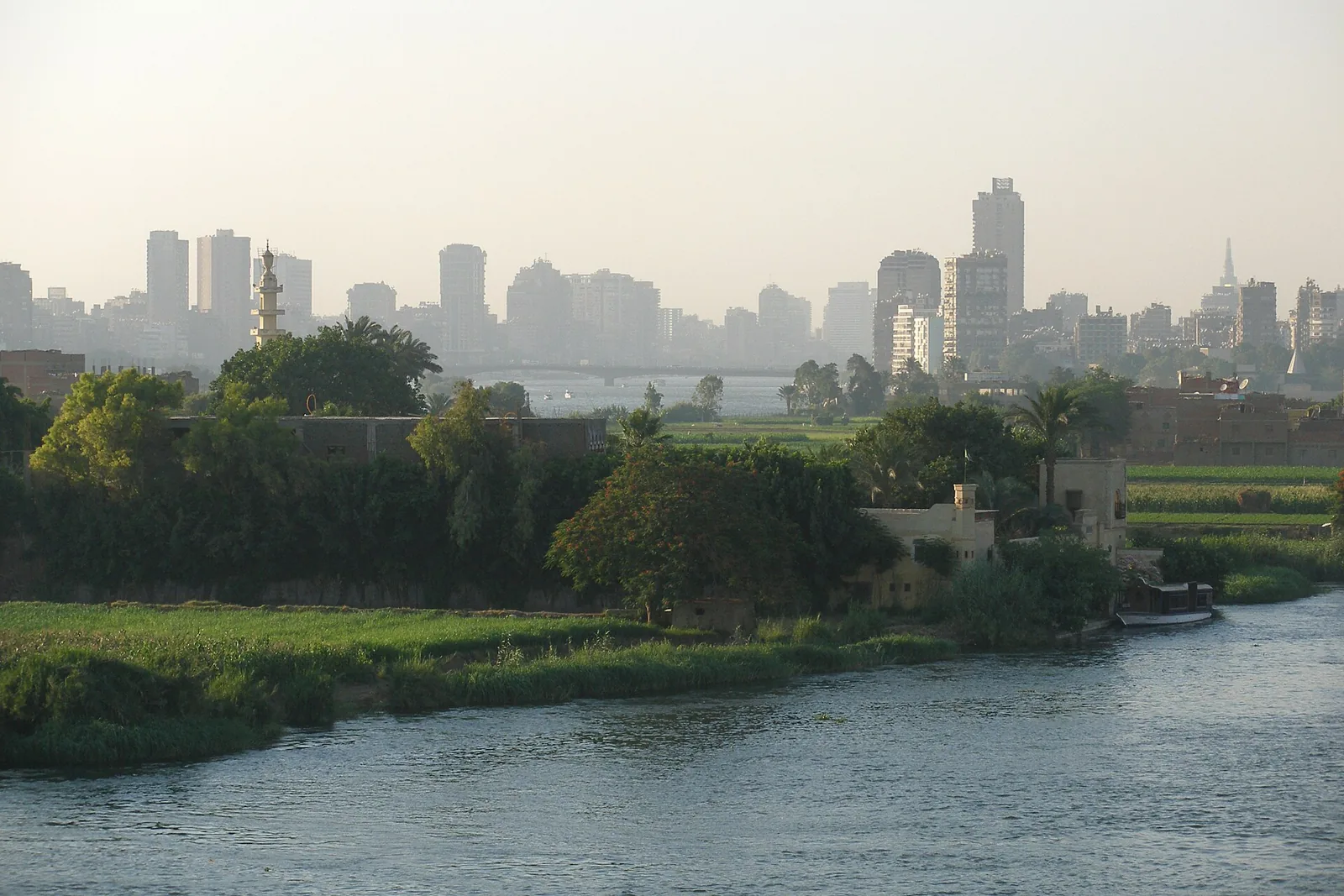Cairo skyline and the Nile River