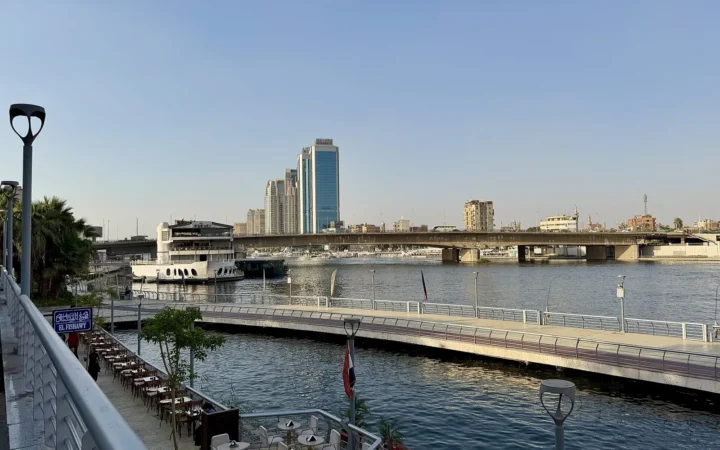 Nile waterfront buildings in Zamalek, Cairo