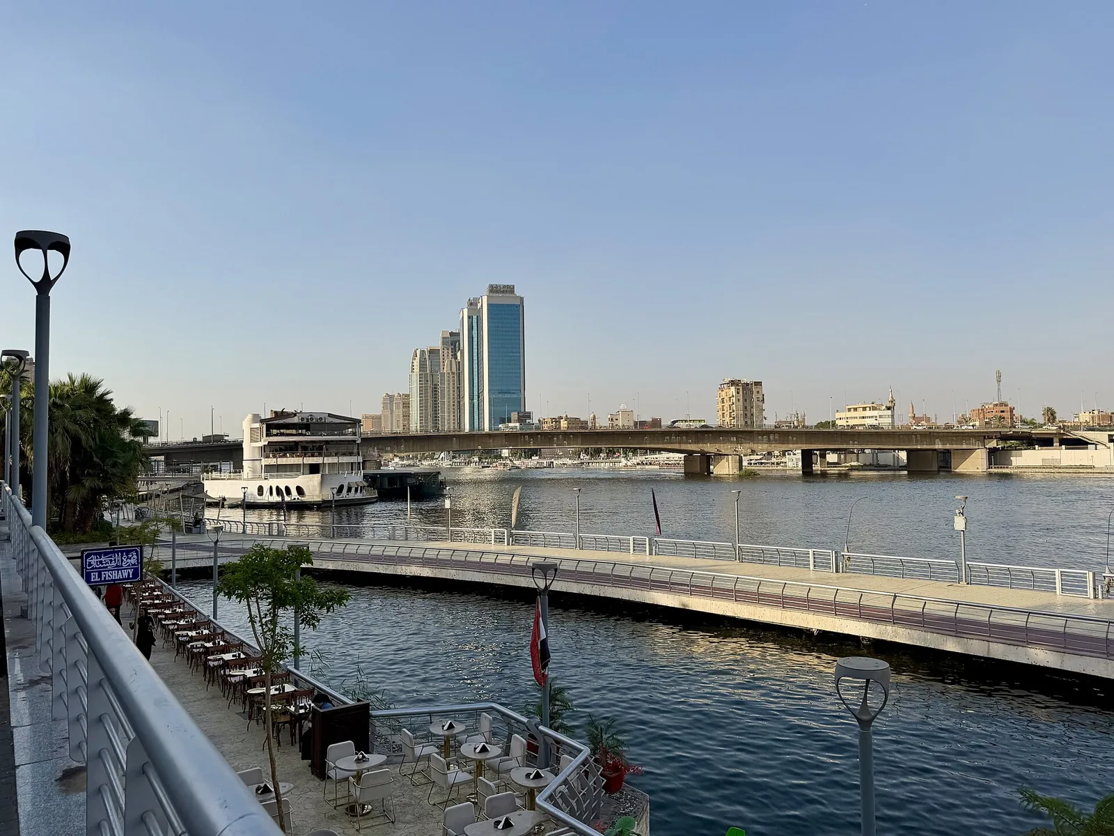 Nile waterfront buildings in Zamalek, Cairo