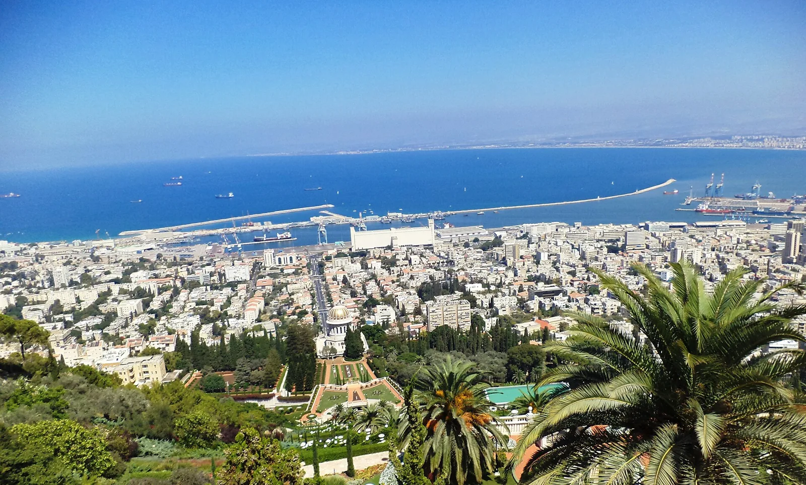 Panoramic view of Haifa city and harbour