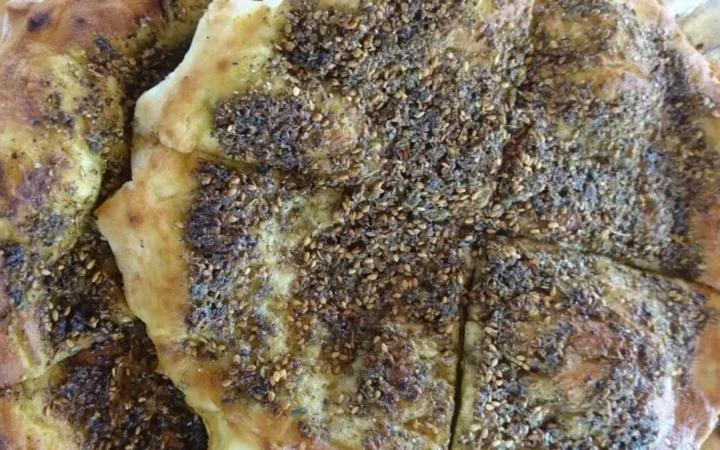 Man’oushe flatbread with herb topping