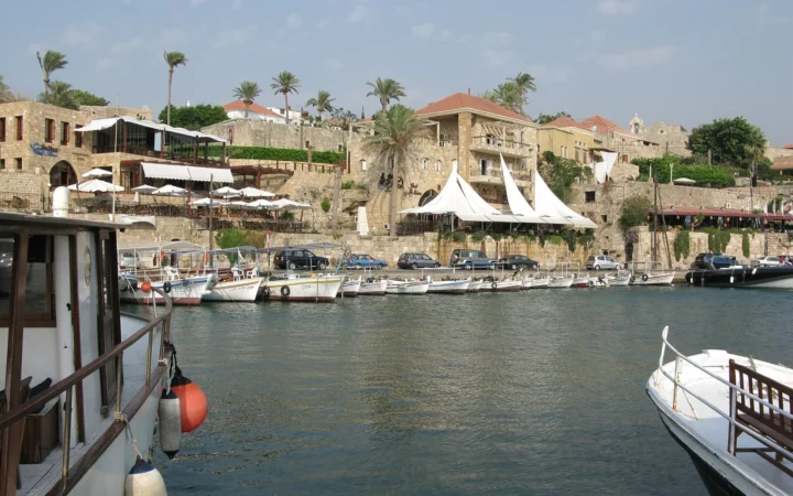 Historic harbour at Byblos in Lebanon