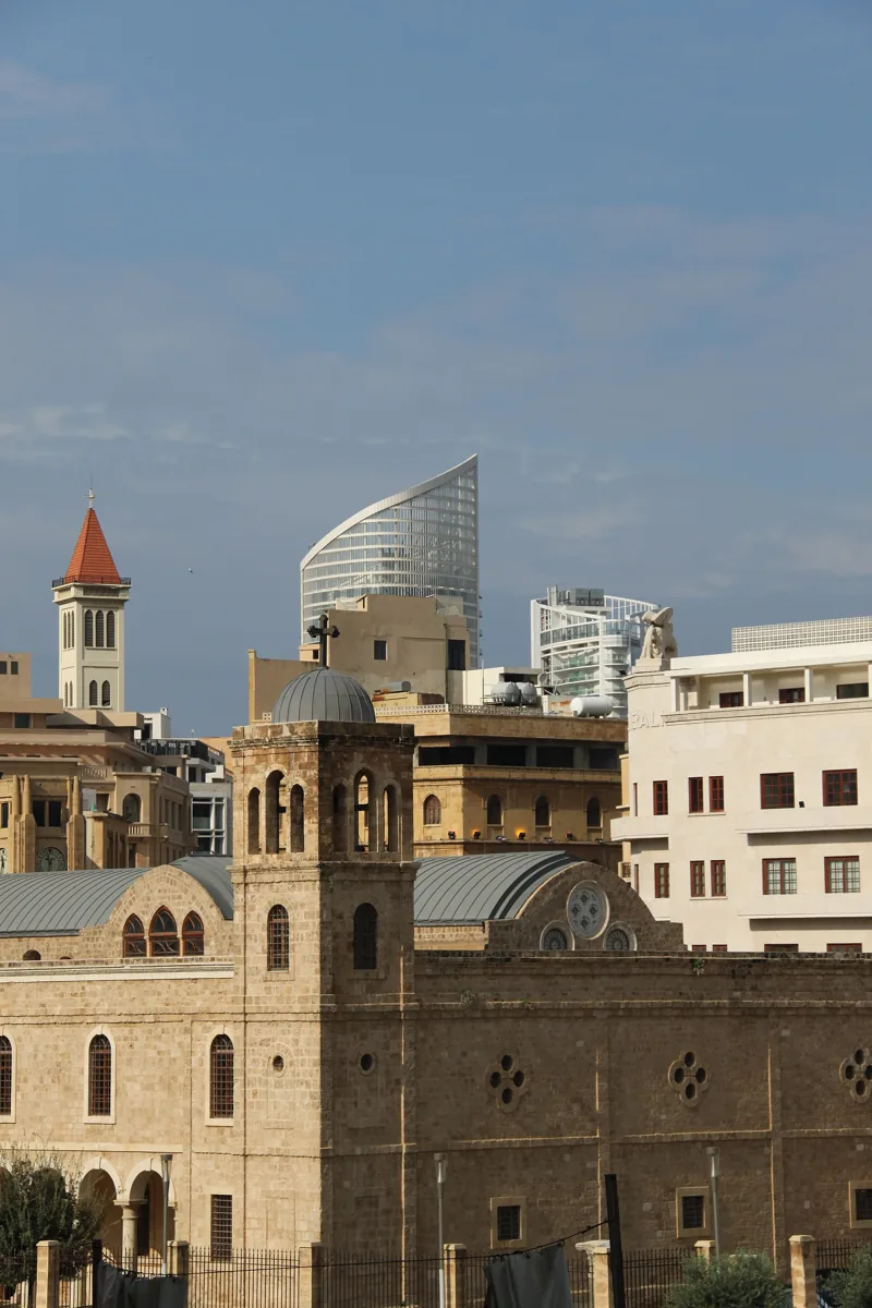 Buildings in downtown Beirut, an archival city context photograph
