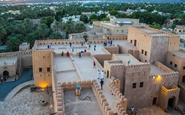 Nizwa Fort and the surrounding town in Oman