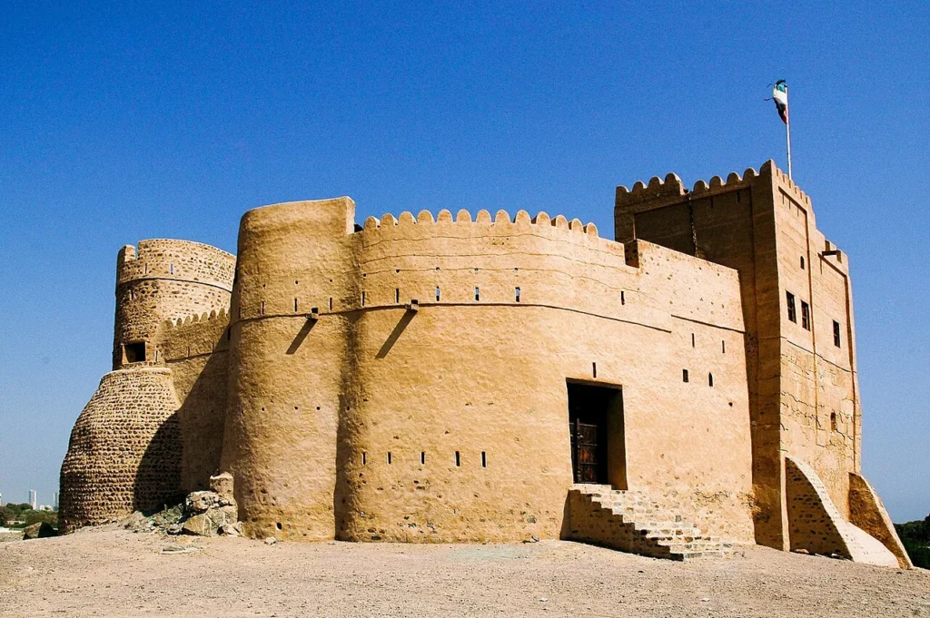 Stone towers and walls of Fujairah Fort