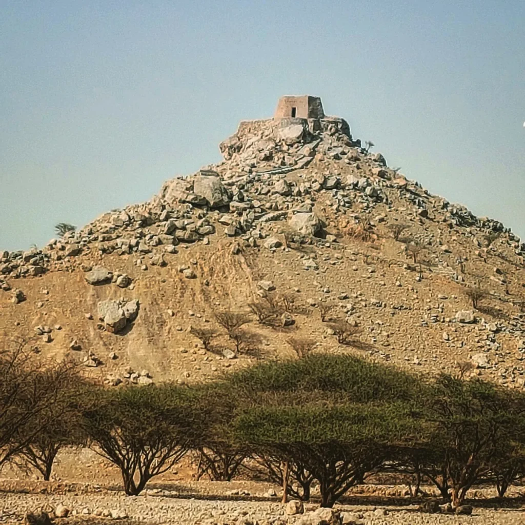 Dhayah Fort on a rocky hill in Ras Al Khaimah